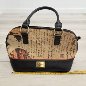 Jeon By Icon Handbags Utamaro Geisha Satchel Leather Bag